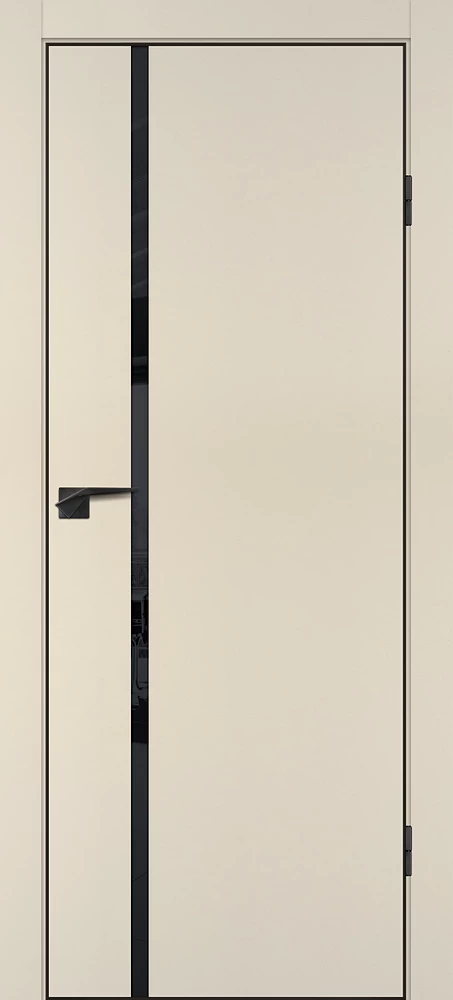 Фото Межкомнатная дверь P-22  кромка ABS черная c 4-х ст. Бежевый матовый