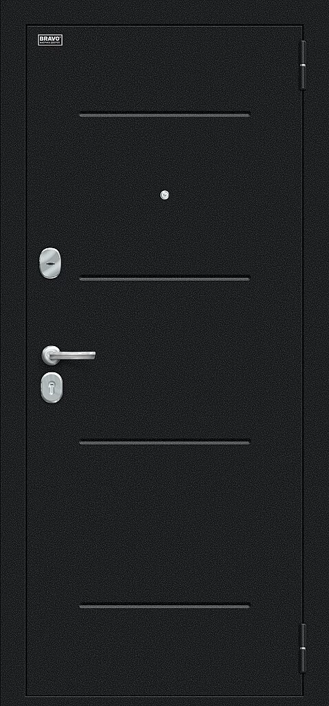 Фото Входная дверь Техно Букле черное/Wenge Veralinga BR5303 внешняя сторона